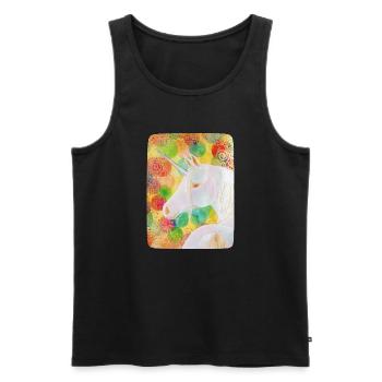 Regenbogen-Einhorn - Sonja Ariel von Staden - Männer Premium Bio Tank Top - Schwarz - Vorne - Michal (187cm)