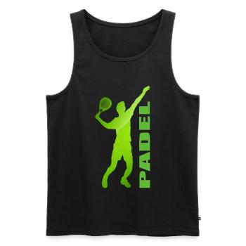 Padel - Men's Premium Organic Tank Top - black - Front - AI Model Male 178 light (178cm)