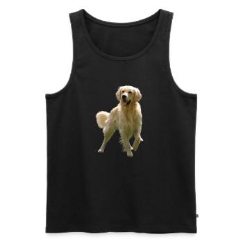 Golden Retriever - Männer Premium Bio Tank Top - Schwarz - Vorne - Michal (187cm)