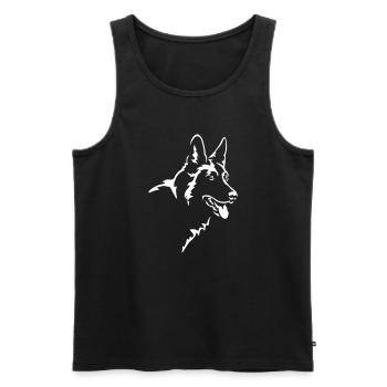 German Shepherd Head "Black Edition" - Men's Premium Organic Tank Top - black - Front - Michal (187cm)