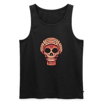 Maya-Schädel - Männer Premium Bio Tank Top - Schwarz - Vorne - AI Model Male 178 light (178cm)