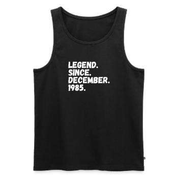 Legende seit Dezember 1985 - Männer Premium Bio Tank Top - Schwarz - Vorne - Michal (187cm)