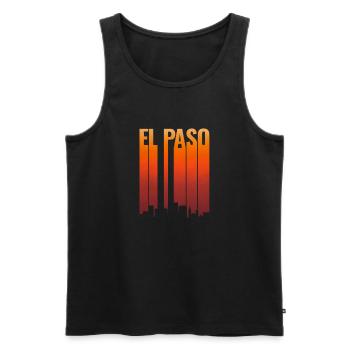 El Paso Skyline Sunset - Men's Premium Organic Tank Top - black - Front - AI Model Male 178 light (178cm)
