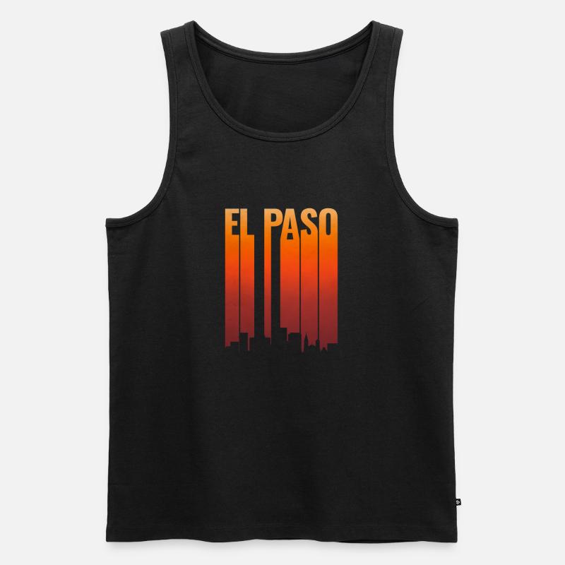 El Paso Skyline Sonnenuntergang - Männer Premium Bio Tank Top - Schwarz