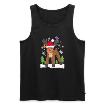 Rentier Elch Weihnachtsrentier Schnee Lustig - Männer Premium Bio Tank Top - Schwarz - Vorne - Michal (187cm)