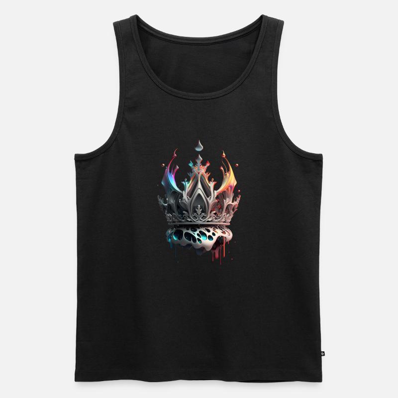 Schmelzende Krone - Männer Premium Bio Tank Top - Schwarz