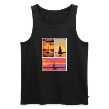 Schleier - Männer Premium Bio Tank Top - Schwarz - Vorne - AI Model Male 178 light (178cm)