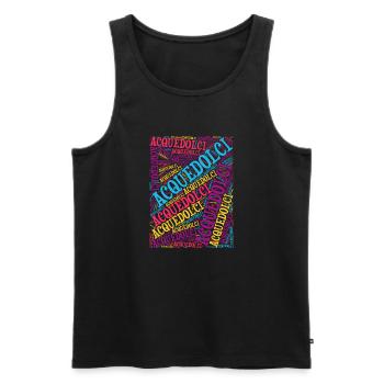 t-shirt Sicilia Acquedolci t-shirt word cloud t-shirt - Débardeur bio Premium Homme - noir - Devant - Michal (187cm)
