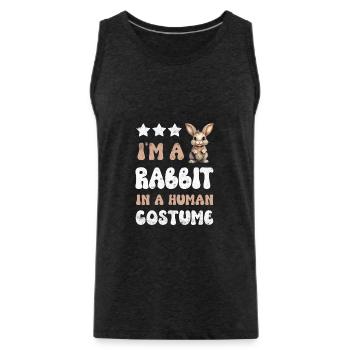 Rabbit Rabbit - Men's Premium Organic Tank Top - charcoal grey - Front - Alexander (188cm)