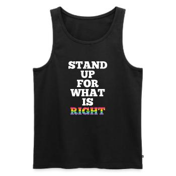 Pride Month LGBTQ - Stand Up For What is Right - Men's Premium Organic Tank Top - black - Front - Michal (187cm)