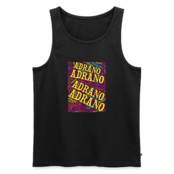 Sicily t-shirt Adrano word cloud t-shirt - Men's Premium Organic Tank Top - black - Front - Michal (187cm)