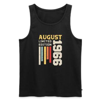 August 1966 - Geburtstagsgeschenk August 1966 August - Männer Premium Bio Tank Top - Schwarz - Vorne - AI Model Male 178 light (178cm)