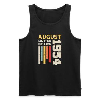 August 1954 - Birthday Gift August 1954 August - Men's Premium Organic Tank Top - black - Front - AI Model Male 178 light (178cm)