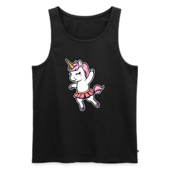 Ballerine dansante licorne - Débardeur bio Premium Homme - noir - Devant - Michal (187cm)