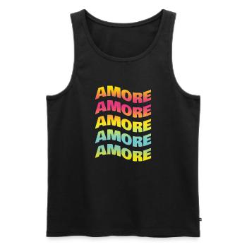 t shirt love Liebe love t-shirt gift idea - Men's Premium Organic Tank Top - black - Front - AI Model Male 178 light (178cm)