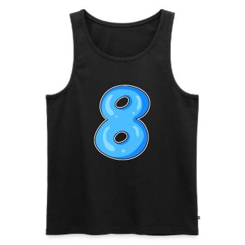 Number 8 Number Eight Motif Blue - Men's Premium Organic Tank Top - black - Front - AI Model Male 178 light (178cm)