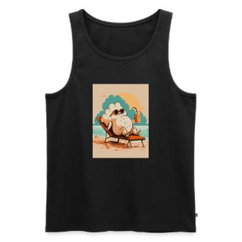 Relaxing Popcorn Strandurlaub Design - Männer Premium Bio Tank Top - Schwarz - Vorne - Michal (187cm)