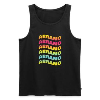Abraham t-shirt text wave effect wave effect - Men's Premium Organic Tank Top - black - Front - AI Model Male 178 light (178cm)
