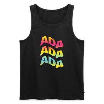 Ada t-shirt text wave effect t-shirt gift - Men's Premium Organic Tank Top - black - Front - AI Model Male 178 light (178cm)