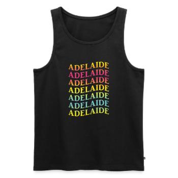 Adelaide T-Shirt mit Welleneffekt Geschenkidee - Männer Premium Bio Tank Top - Schwarz - Vorne - AI Model Male 178 light (178cm)