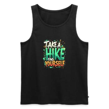 TAKE A HIKE, FIND YOURSELF - Men's Premium Organic Tank Top - black - Front - Michal (187cm)