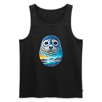 Seal - Men's Premium Organic Tank Top - black - Front - AI Model Male 178 light (178cm)