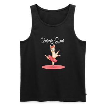 Alpaga Dancing Ballet En Tutu Rose Dancing Queen - Débardeur bio Premium Homme - noir - Devant - AI Model Male 178 light (178cm)