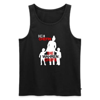 Mutter Sohn Partnerlook Muttertag Mama Söhne - Männer Premium Bio Tank Top - Schwarz - Vorne - Michal (187cm)