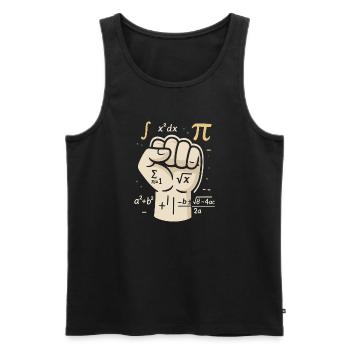 Mathe statt Faust — Probleme löst man mit Köpfchen - Männer Premium Bio Tank Top - Schwarz - Vorne - Michal (187cm)