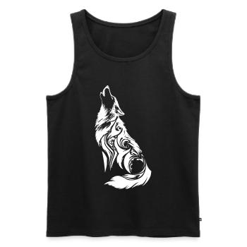 Tribal Wolf Nordic Tattoo - Men's Premium Organic Tank Top - black - Front - AI Model Male 178 light (178cm)