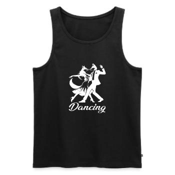 Tango Foxes Design – Danse - Débardeur bio Premium Homme - noir - Devant - AI Model Male 178 light (178cm)