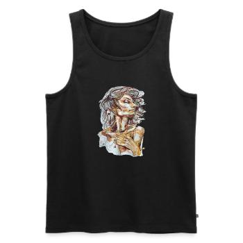 Air Illustration Aquarell carographic - Männer Premium Bio Tank Top - Schwarz - Vorne - AI Model Male 178 light (178cm)