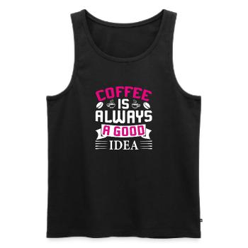Coffee always a good idea - Männer Premium Bio Tank Top - Schwarz - Vorne - Michal (187cm)