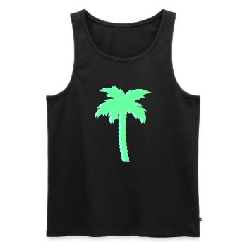 Mint Palme im Neonlook - Männer Premium Bio Tank Top - Schwarz - Vorne - AI Model Male 178 light (178cm)
