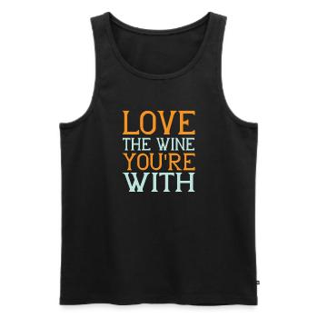 Love wine - Männer Premium Bio Tank Top - Schwarz - Vorne - AI Model Male 178 light (178cm)