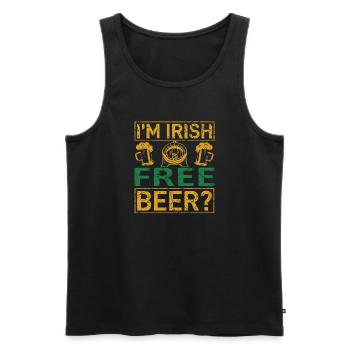 Bière irlandaise gratuite - Débardeur bio Premium Homme - noir - Devant - Michal (187cm)