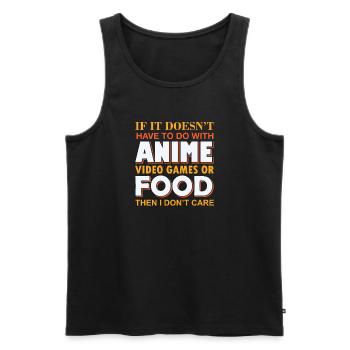 No Topic Without Anime Gaming Food - Men's Premium Organic Tank Top - black - Front - AI Model Male 178 light (178cm)
