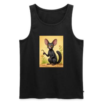 Aye-Aye Nachttrickster von Madagaskar, breit e - Männer Premium Bio Tank Top - Schwarz - Vorne - AI Model Male 178 light (178cm)