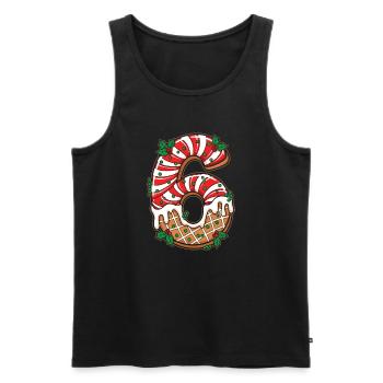 Weihnachts Ziffer 6 Zuckerguss - Männer Premium Bio Tank Top - Schwarz - Vorne - AI Model Male 178 light (178cm)
