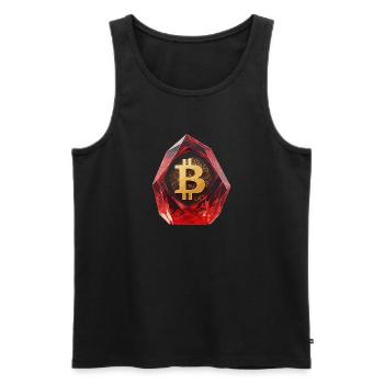 Gemstone Bitcoin Symbol Cryptocurrency - Men's Premium Organic Tank Top - black - Front - AI Model Male 178 light (178cm)
