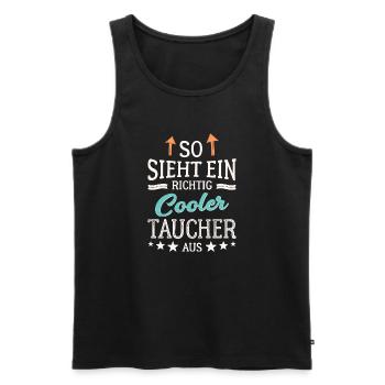 So sieht ein richtig cooler Taucher aus - Männer Premium Bio Tank Top - Schwarz - Vorne - Michal (187cm)