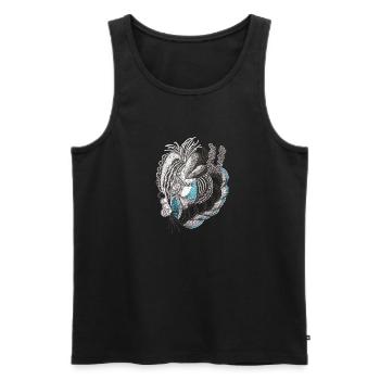 Organic Line Art Blue Accent - Men's Premium Organic Tank Top - black - Front - AI Model Male 178 light (178cm)