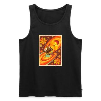 Psychedelic Space Probe in Retro Universe - Men's Premium Organic Tank Top - black - Front - Michal (187cm)