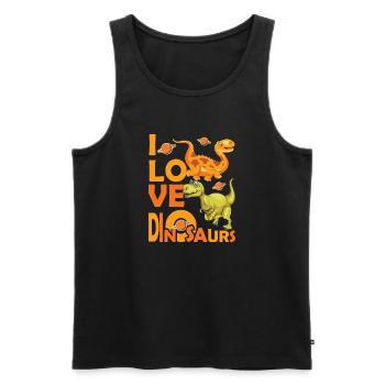 Love Dinosaures - Men's Premium Organic Tank Top - black - Front - AI Model Male 178 light (178cm)