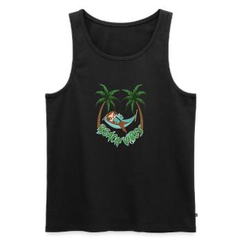 Hot to relax sloth beach - Men's Premium Organic Tank Top - black - Front - AI Model Male 178 light (178cm)