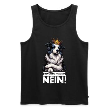 Avant que vous ne demandiez : Border Collie, Chien de Troupeau, Chien Collie - Débardeur bio Premium Homme - noir - Devant - AI Model Male 178 light (178cm)