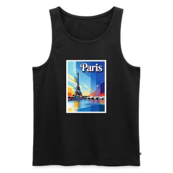 Pariser Prisma-Eiffel - Männer Premium Bio Tank Top - Schwarz - Vorne - AI Model Male 178 light (178cm)