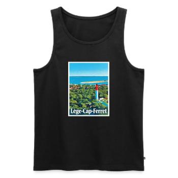 Lighthouse Lège-Cap-Ferret Retro - Men's Premium Organic Tank Top - black - Front - AI Model Male 178 light (178cm)