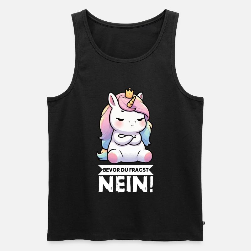 Bevor Du Fragst Nein Einhorn Einhörner Einhornfan  - Männer Premium Bio Tank Top - Schwarz