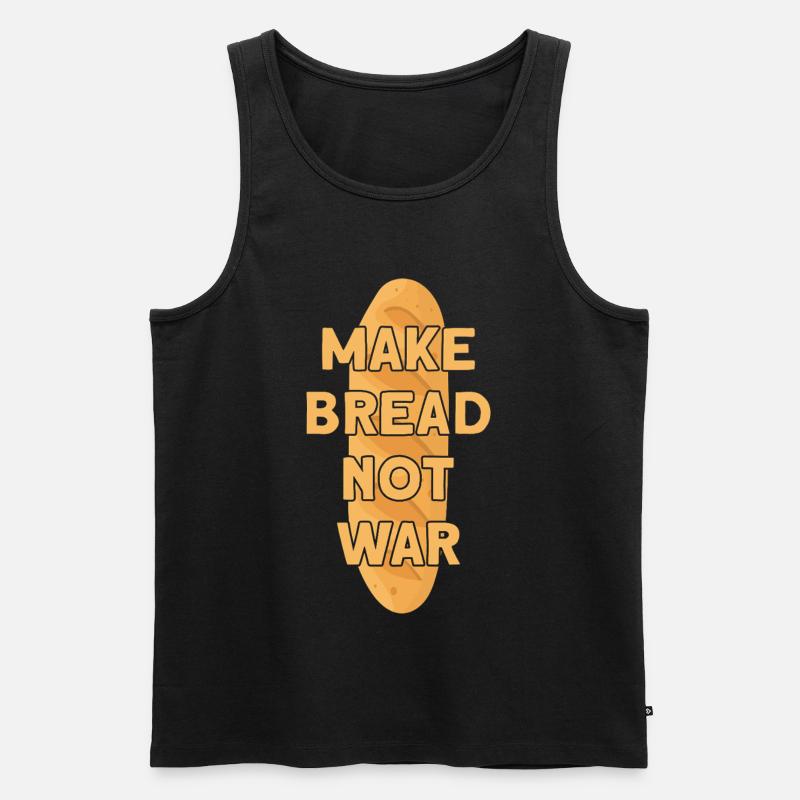 MAKE BREAD NOT WAR BROT - Männer Premium Bio Tank Top - Schwarz